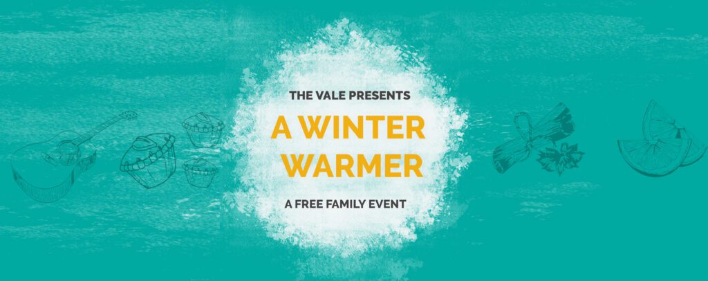 winter warmer logo, with a teal background